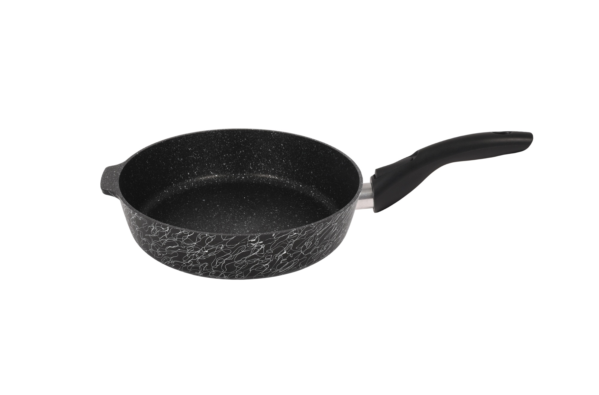 сгчс222а Сковорода 22 см со съёмной ручкой, со стеклянной крышкой Грация (черный серебро) 2 